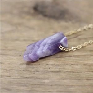 Dream amethyst and yellow citrine gold necklaces
